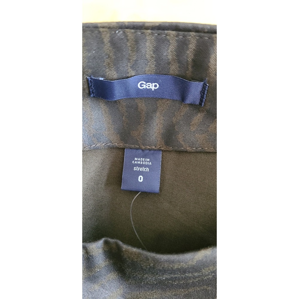 GAP Womens Skirt Mini Brown Zebra Print Stretch Career Casual Size 0 New NWT - Picture 7 of 8